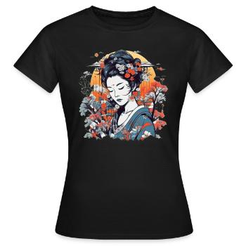 Geisha - Women's T-Shirt - black - Front - AI Model Female 172 dark (172cm)