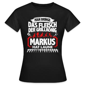 MARKUS - Grill - Frauen T-Shirt - Schwarz - Vorne - AI Model Female 172 dark (172cm)