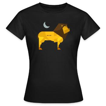 Polygone lion - T-shirt Femme - noir - Devant - AI Model Female 172 dark (172cm)