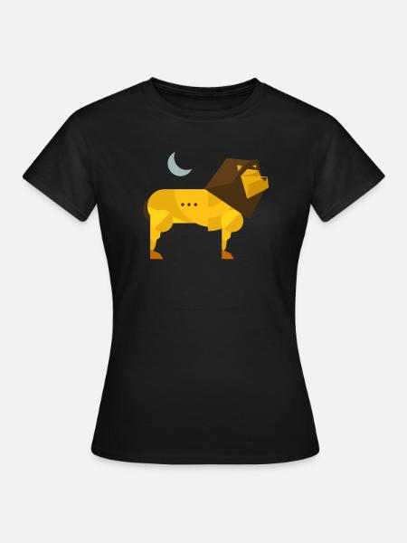 Polygon Löwe - Frauen T-Shirt - Schwarz
