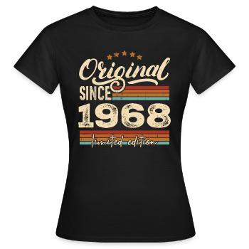 Original 1968 Jahrgang - 1968 Geburtstagsgeschenk - Frauen T-Shirt - Schwarz - Vorne - AI Model Female 172 dark (172cm)