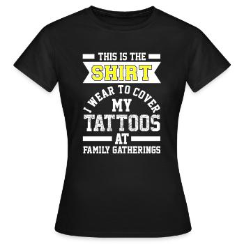 shirt Tattoo - T-shirt Femme - noir - Devant - AI Model Female 172 dark (172cm)