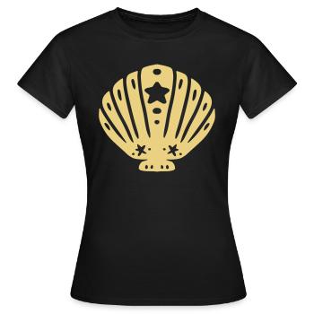 Schmuck Muschel Sternmuschel Geschenkidee - Frauen T-Shirt - Schwarz - Vorne - AI Model Female 172 dark (172cm)