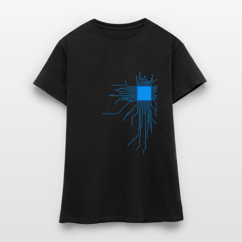 board blue computer pc admin core cpu nerd code Women's T-Shirt