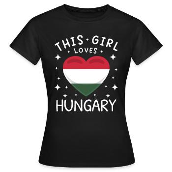 Hongrie Drapeau hongrois Drapeau hongrois Balaton Hongrie - T-shirt Femme - noir - Devant - AI Model Female 172 dark (172cm)