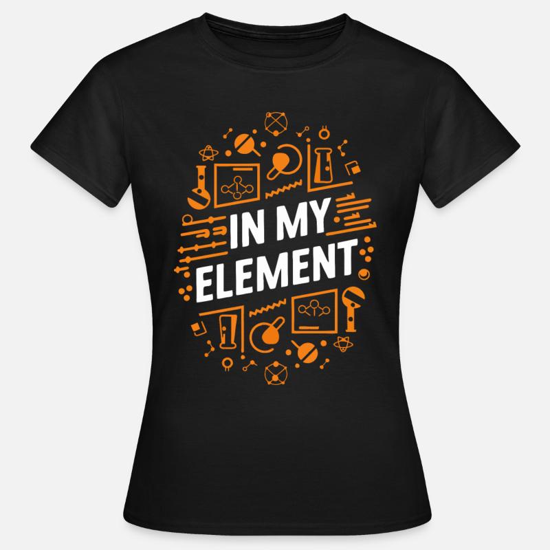 Chimiste Chimie Science Molécule d’atome - T-shirt Femme - noir