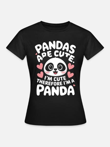 Pandabär Panda Tier Pandas - Frauen T-Shirt - Schwarz