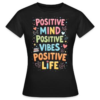Positivité - T-shirt Femme - noir - Devant - AI Model Female 172 dark (172cm)