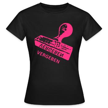 Vergeben - Stempel - Frauen T-Shirt - Schwarz - Vorne - AI Model Female 172 dark (172cm)