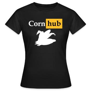 Corn hub - Women's T-Shirt - black - Front - AI Model Female 172 dark (172cm)