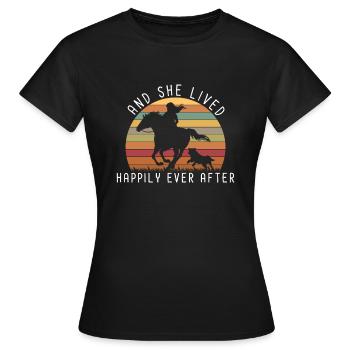 Hunde & Pferdeliebe - Frauen T-Shirt - Schwarz - Vorne - AI Model Female 172 dark (172cm)