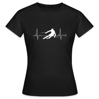 Ski Heartbeat Cool cadeau de skieur - T-shirt Femme - noir - Devant - AI Model Female 172 dark (172cm)