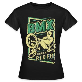 BMX rétro | BMX Vintage | Vélo BMX | BMX - T-shirt Femme - noir - Devant - AI Model Female 172 dark (172cm)