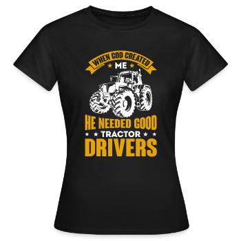 Farmer & Farmer Tractor Trecker Love Gift - Women's T-Shirt - black - Front - AI Model Female 172 dark (172cm)