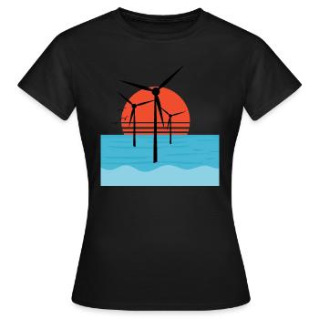 Windrad - Frauen T-Shirt - Schwarz - Vorne - AI Model Female 172 dark (172cm)