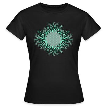 Flower of Life - Women's T-Shirt - black - Front - AI Model Female 172 dark (172cm)