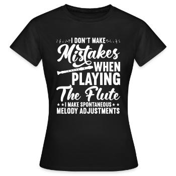 Fetus Players Flute Recorder Music Gifts - Women's T-Shirt - black - Front - AI Model Female 172 dark (172cm)