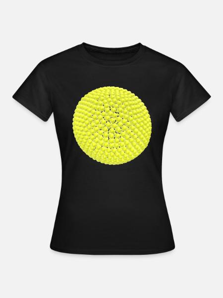 Gelbe Bälle als Kugel - Frauen T-Shirt - Schwarz