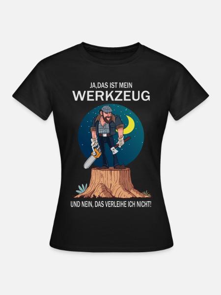 Leñador y sus herramientas - Camiseta mujer - negro