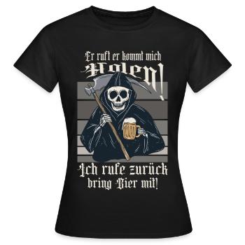 Il appelle je viendrai te chercher ! - T-shirt Femme - noir - Devant - AI Model Female 172 dark (172cm)