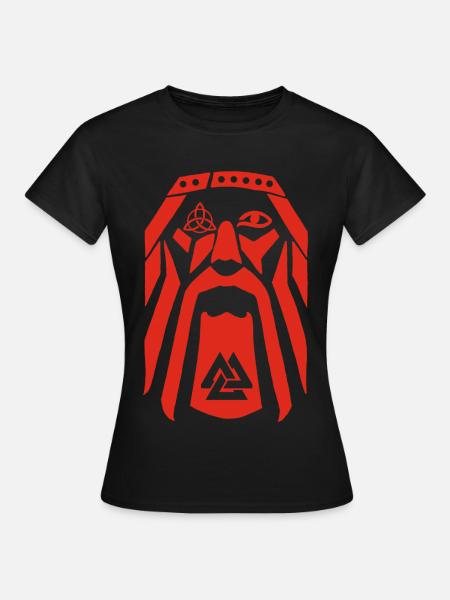 Wikingerkrieger (rot) - Frauen T-Shirt - Schwarz