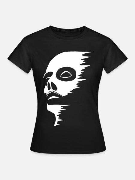 Geisterhaftes Gesicht - Frauen T-Shirt - Schwarz