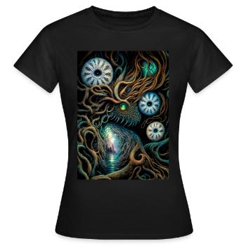 Enraciné IV - T-shirt Femme - noir - Devant - AI Model Female 172 dark (172cm)