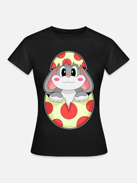 Hase Ei - Frauen T-Shirt - Schwarz
