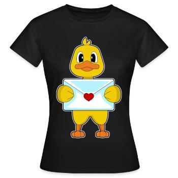 Ente Liebesbrief - Frauen T-Shirt - Schwarz - Vorne - AI Model Female 172 dark (172cm)