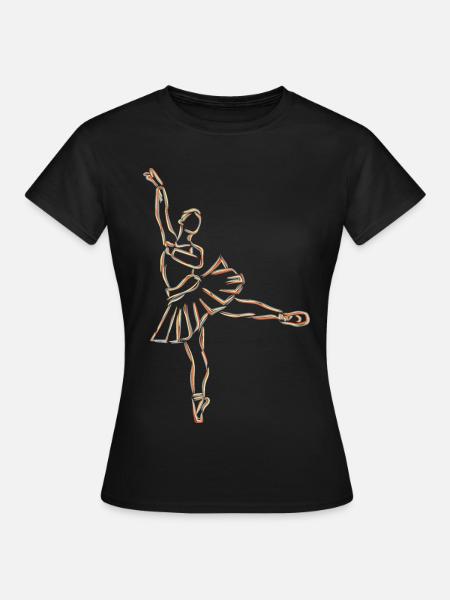 Ballett Mädchen Zeichnung - Frauen T-Shirt - Schwarz