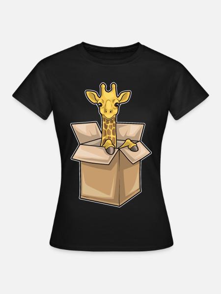 Giraffe Karton - Frauen T-Shirt - Schwarz