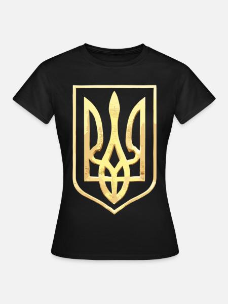 Armoiries de l’Ukraine Cadeau ukrainien Trysub Trident - T-shirt Femme - noir