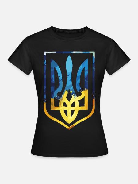Ukraine Wappen ukrainisch Trysub Flagge Geschenk - T-shirt dam - svart