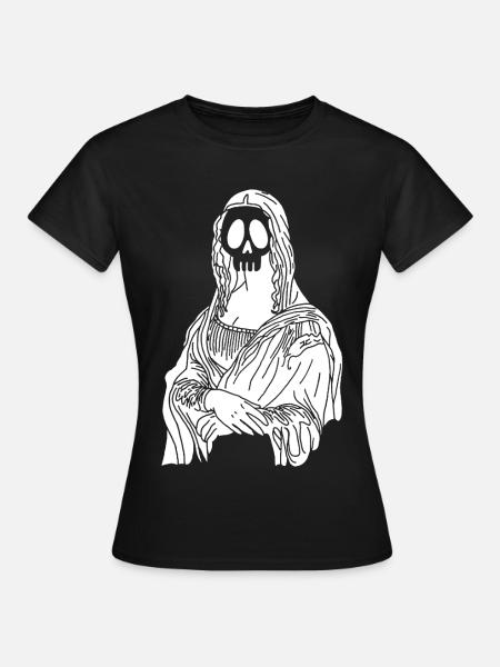 Mona Lisa Schädel (Weiß) - Frauen T-Shirt - Schwarz
