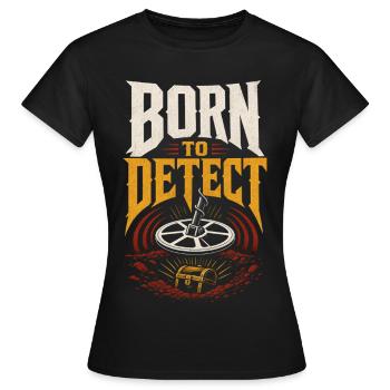 Chasse au trésor au détecteur de métaux - T-shirt Femme - noir - Devant - AI Model Female 172 dark (172cm)