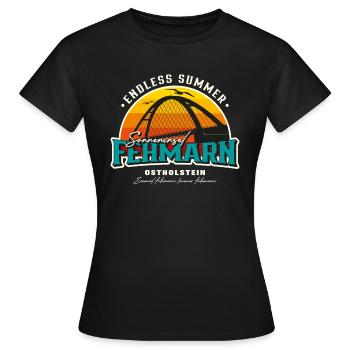 Fehmarn Ostsee Sonneninsel - Frauen T-Shirt - Schwarz - Vorne - AI Model Female 172 dark (172cm)