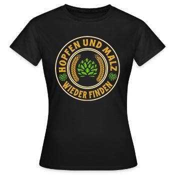 Finding hops and malt again beer lovers saying - Women's T-Shirt - black - Front - AI Model Female 172 dark (172cm)