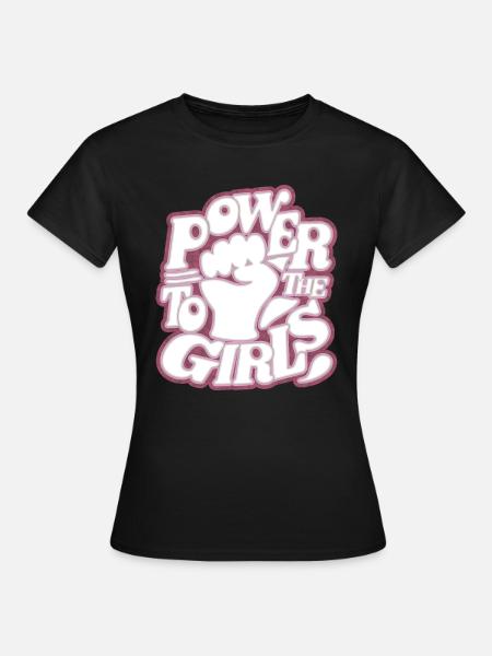 Frauenpower Mädchen Power Feminismus Spruch - Frauen T-Shirt - Schwarz