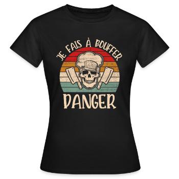 je fais à bouffer - T-shirt Femme - noir - Devant - AI Model Female 172 dark (172cm)