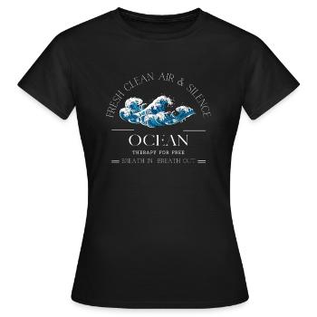 Cadeau de relaxation Ocean Waves - T-shirt Femme - noir - Devant - AI Model Female 172 dark (172cm)