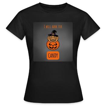 HALLOWEEN - Chien - T-shirt Femme - noir - Devant - AI Model Female 172 dark (172cm)