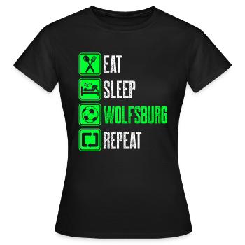 Repeat Wolfsburg - Women's T-Shirt - black - Front - AI Model Female 172 dark (172cm)