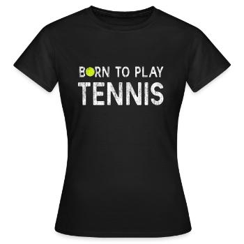 Tennis Tennisschläger Tennisplatz - Frauen T-Shirt - Schwarz - Vorne - AI Model Female 172 dark (172cm)