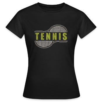 Raquettes de tennis - T-shirt Femme - noir - Devant - AI Model Female 172 dark (172cm)