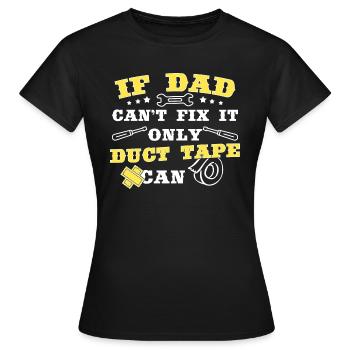 Ruban adhésif ruban adhésif Papa bricolage amateur - T-shirt Femme - noir - Devant - AI Model Female 172 dark (172cm)