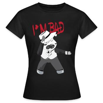 I'm BAD Dancer - Dancing Dog - Frauen T-Shirt - Schwarz - Vorne - AI Model Female 172 dark (172cm)