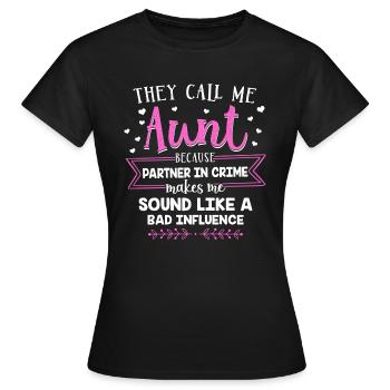 Ils m'appellent tante - T-shirt Femme - noir - Devant - AI Model Female 172 dark (172cm)