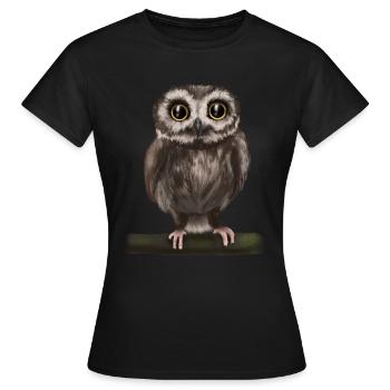 Eagle owl - Women's T-Shirt - black - Front - AI Model Female 172 dark (172cm)