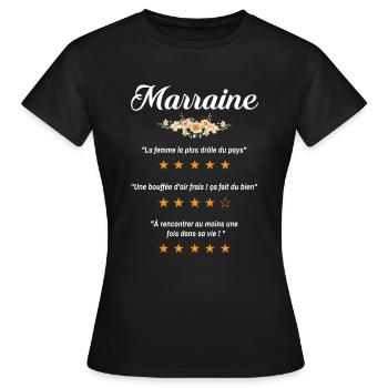 Annonce demande marraine fleurs critique film - T-shirt Femme - noir - Devant - AI Model Female 172 dark (172cm)