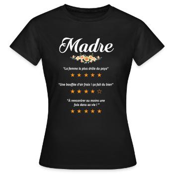 maman citation fleurs critique film drôle madre - T-shirt Femme - noir - Devant - AI Model Female 172 dark (172cm)